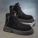 Men's Martin High Top Autumn Winter New Side Zipper Yellow British Style Work Boots Suede Xuheng 6 Seasons_vogvips.com