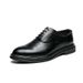 Euro Step British Fashion Brogue Business Formal Men's Perforated Breathable Pointed Lace-up Glossy Leather Shoes_vogvips.com
