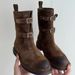 Sheepskin Version ~ Distressed Belt Buckle Western Cowboy Slimming Short Women's Melad Martin Motorcycle Boots_vogvips.com