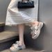 2026 Summer New Thick-Soled Rhinestone Bowknot Slide Women, Fashionable Outdoor Platform Sandals For Petite Women_vogvips.com