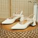New Elegant Women's High-heeled Shoes, With Adjustable Ankle Straps, Chunky Heel Design, Suitable For Holiday Parties_vogvips.com