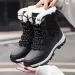 Ankle Women Winter Shoes Keep Warm Non Slip Black Snow Ladies Lace Up Boots Chaussures Femme Booties Woman Flat Boot_vogvips.com