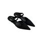 Pointed-toe Mule Women, Elegant One-strap Heel Closed-toe Mules, French-style Wedge Sandals For Women_vogvips.com