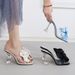 Women’s Shoes New Fashion Open Toe Sandals For Outdoor Wear Square Headed Flip Flops Stiletto High Heels With Flowers_vogvips.com