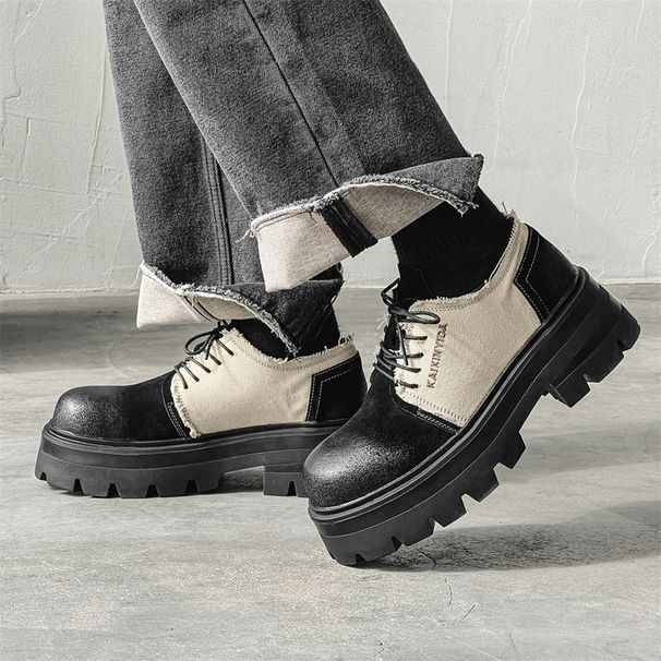Unisex 2025 Autumn/Winter New Casual Leather Breathable Business Fashion Brand Thick Sole Derby Shoes Fashionable And Versatile_vogvips.com