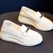 Shoes Women's Shoes Loafers Small Leather Shoes Season Platform Muffin One Pedal Lazy Little White Single Shoes_vogvips.com