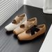 Genuine Leather Ballet Hot Sale 3CM 5CM 9CM High Heel Comfortable Soft Sole Shallow Mouth Single Cross-tied Mary Jane_vogvips.com