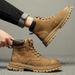 Outdoor Mountaineering Tooling Wind High-top Cow Cashmere Martin Boots Youth Retro Rhubarb Boots_vogvips.com