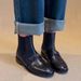Genuine Leather Short For Women Spring And Autumn Single Elegant Chunky Heel Camellia British Style Martin Boots_vogvips.com