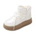 Fleece High-top Lace-up Cotton Boots Female Students Tide Warm Casual Cotton Shoes_vogvips.com