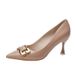 9078-40 Niche Design High-end French Style Stiletto Pointed Toe Nude Pink High Heels For Women_vogvips.com