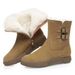 Sheepskin Snow Boots For Women Fleece Lined Thickened Retro Cotton Suede Fur Large Size Women's Shoes Winter Edition_vogvips.com