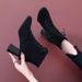 High 2025 Autumn Winter New British Style Chunky Heel Short Versatile Trendy Women's Bare With Fleece Lining Martin_vogvips.com