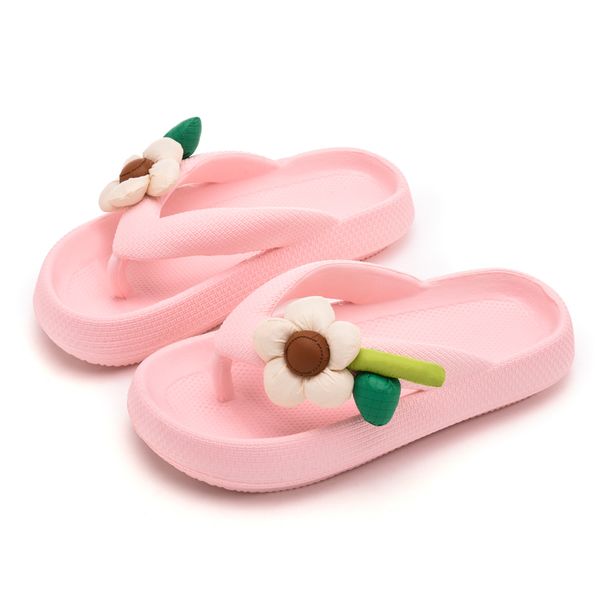 New Summer Platform Flip-flops Handmade Flower Soft-bottom Cloud Slippers Travel Holiday Beach Lady Cute Shoes Women Slides_vogvips.com