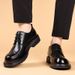 Euro Step New Top Layer Cowhide Business Men's Commuter Thick Sole Genuine Leather Formal Shoes With Carved Patterns_vogvips.com