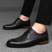 Euro Step Spring And Autumn Men's Brogue High-End Leather Top Layer Cowhide British Round Toe Formal Business Shoes_vogvips.com