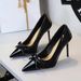 2127-H81 European And American Style Banquet Satin Patchwork Stiletto High Heels For Women Elegant Bow Pointed Toe_vogvips.com