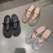 Half-strap Mary Jane Closed-toe Mules For Women, 2026 Summer New Stylish Rhinestone Fishnet French Sandals_vogvips.com