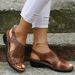 Women's Shoes Sandals For Women With Velcro Stitching Hollow Thick Soles Large Size Open Toe Casual Sandals For Women_vogvips.com