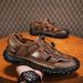 Plus-Size Men's Shoes, Summer Hollow Breathable Mesh Shoes, Outdoor Sports Casual Shoes, Closed-Toe Sandals_vogvips.com