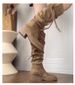 Version~ Wasteland Style Tassel Knight Thick Heel Over-the-Knee Long Slimming Mid-Calf Boots For Women_vogvips.com