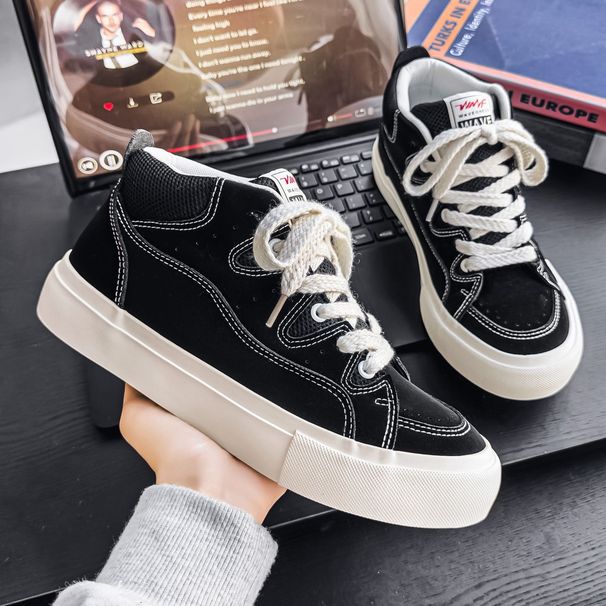 Men's Trendy 2026 New Casual Sneakers For Men Korean Version Versatile Niche Hong Kong Style Loafers Canvas Shoes_vogvips.com