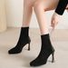 Women's Chunky Heel Ankle Boots – French-Inspired Pointed Toe Booties For Fall & Winter Chunky Heel, Slim Fit, Perfect For Pairing With Coats._vogvips.com