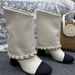2025 Xiaoxiang New Product Flip Big Chain Thick Heel Trousers Boots Leather Short Boots High Heel Short Boots Fashion Boots Women's Boots_vogvips.com