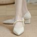 2026 Thick Heel Summer New Fashion French Single Shoes Versatile Temperament High Heels Bow Pointed_vogvips.com