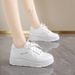 W3613 New Leather Women' Autumn White Thick Ole With Increaed Height Korean Verion Caual And Port Board_vogvips.com