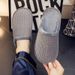 Bubble Cloth Surface, Autumn And Winter, Couple's Home, Indoor, Cow Tendon Bottom With Plush Warm Cotton Slippers, Indoor Anti Slip_vogvips.com