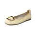 Commuter Square Buckle Flat-soled Single Shoes, Women's Soft Soles Are Not Tired, Grandma Shoes, Shallow Mouth Doudou Shoes_vogvips.com