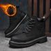 Men's Martin Boots Inner Height Increase Thick-soled Kick Does Not Break Outdoor Mountaineering Tooling Shoes Mid-top Height - Version Leather_vogvips.com