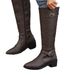 Women's Shoes 43 Large Size Women's Winter New Women's Leather Boots Side Zipper High Boots High Heel Belt Buckle Knight Boots_vogvips.com