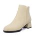 2025 Autumn Winter New Fashion Pointed Toe Suede Side Zipper Chunky Mid Heel Plus Size Women's Boots_vogvips.com