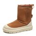 Unisex High-Top Winter Snow Boots With Thick Fleece Lining, Non-Slip Rubber Sole, And British Style For Men & Women_vogvips.com