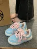Pink Blue Platform Sneakers Women Kawaii Sports Shoes Casual Tennis Female Flats Vintage Chunky Footwear Korean Cute_vogvips.com