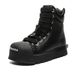 Buffny Unisex High-Top Platform Sneakers – Chunky Sole, Cushioned Comfort, Casual & Streetwear Style (White/Black)_vogvips.com