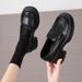 Small Leather Lady Mary Jane Loafers Single Shoes_vogvips.com