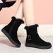 Winter Women's New Wool Short Boots, Flat Bottomed Flat Heel Frosted Leather Anti Slip Snow Boots With Plush Martin Boots And Cotton Boots_vogvips.com