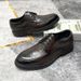 Leather Shoes, Men's Genuine Leather, Black Business Attire, Autumn Soft Soles, British Casual And High-end, Wedding_vogvips.com