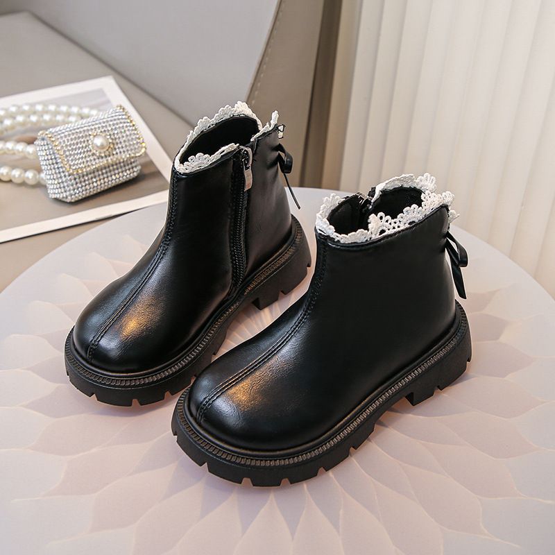 Children's Short Boots, Autumn And Winter 2025 New Style, Girls' Martin Boots, Lined, Girls' Cotton Boots, Warm, Runway Baby Boots, Fashionable_vogvips.com