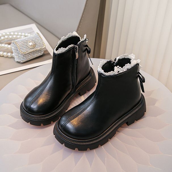 Children's Short Boots, Autumn And Winter 2025 New Style, Girls' Martin Boots, Lined, Girls' Cotton Boots, Warm, Runway Baby Boots, Fashionable_vogvips.com