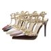 9616-56 European And American Style Sexy Nightclub High Heels Patent Leather Metal Rivets Sexy Nightclub Women's Shoes Roman Sandals_vogvips.com