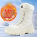 Winter Snow Boots Women Waterproof Suede Warm Plush Rubber Skiing Hiking Shoes Stylish Winter Essential Causal Shoes_vogvips.com