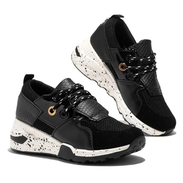 Lace Up Single Shoe Autumn New Style Thick Sole Leopard Print Flat Bottom Casual Sports Dad Shoes_vogvips.com