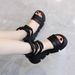 Soft Leather Hollowed-out Roman Sandals Women's Open-toed Rear Zipper Lightweight Platform Bag And Fish Mouth Sandals_vogvips.com