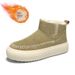Men's Winter Snow Boots Slip-On Fleece Lined Warm Anti-Slip Casual Shoes With Thick Sole_vogvips.com