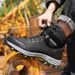 Men's High Top Steel Toe Safety Boots, Anti-Smashing Anti-Puncture, Microfiber Leather Upper, Non-Slip Rubber Sole For Miners, Construction Work Shoes_vogvips.com