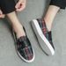 Fashion New Mens Stripe Suede Leather Designer Shoes Plaid Fashion Casual Flat Bottom Sneakers Luxury Brand Shoes Men Loafers Shoes Male_vogvips.com